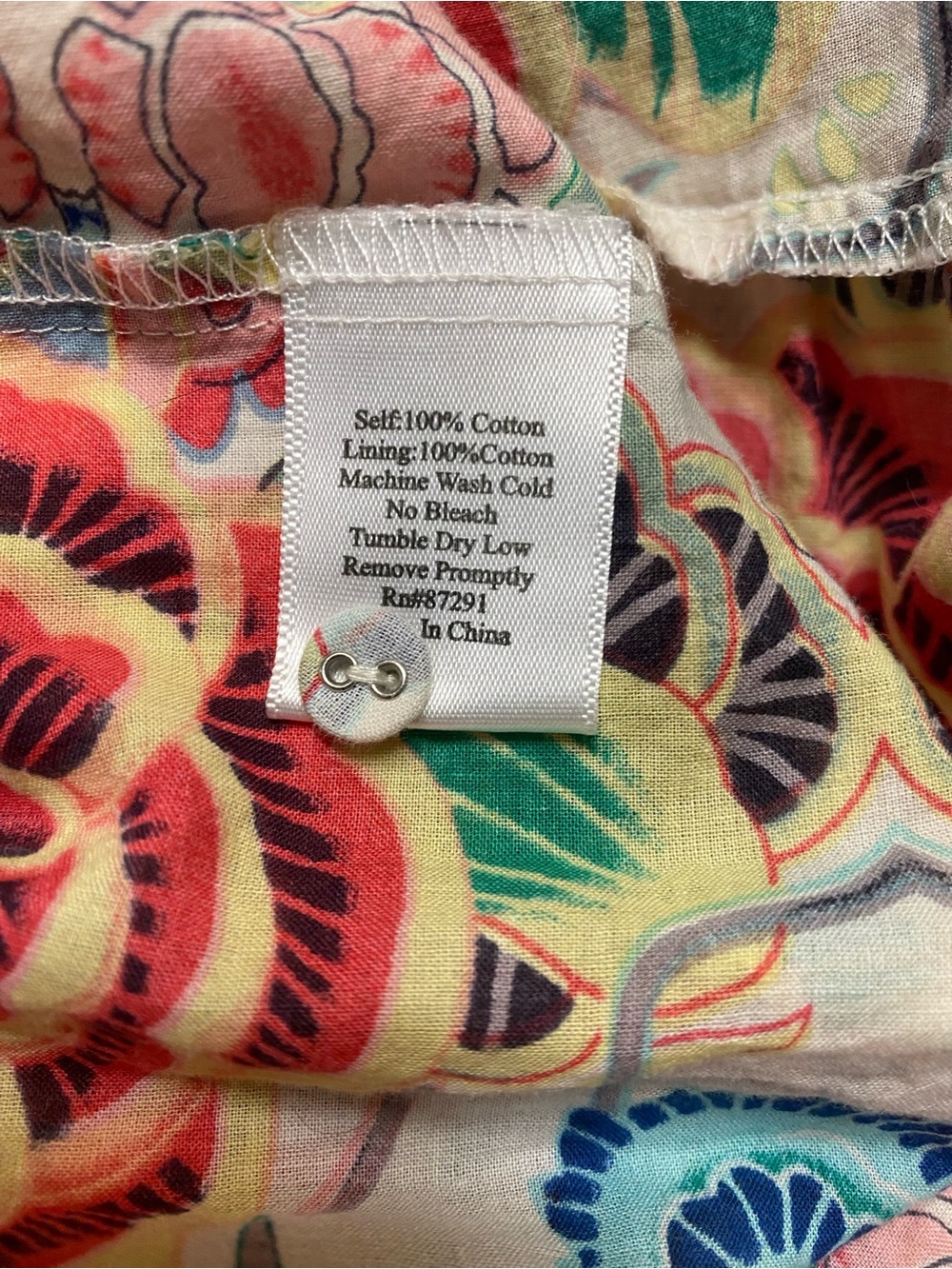 Johnny Was Cream Floral Maxi Dress with Red, Blue and Green Accents - Picture 6 of 6